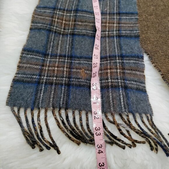 NWT POLO Ralph Lauren Plaid Preppy Scottish Embroidered Pony Wool Blend Scarf - Picture 13 of 13